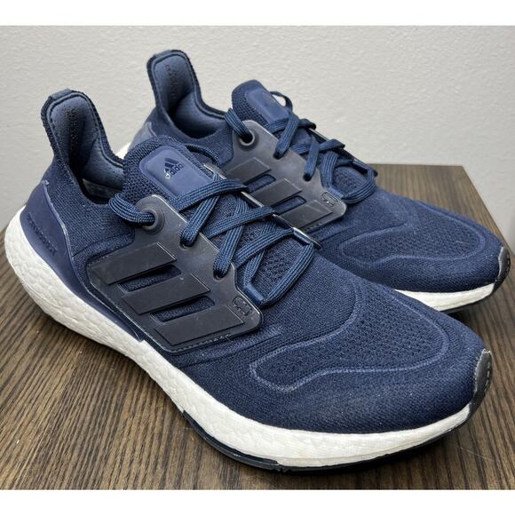 Adidas Ultraboost 22 Running Shoes Womens Sz 8 Blue Knit Low Lace Up Worn Once! - Picture 1 of 15